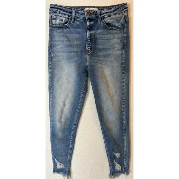 Kancan Signature HighRise Ankle Jeans 28 Blue Distressed Buckle Exclusive - Picture 1 of 9